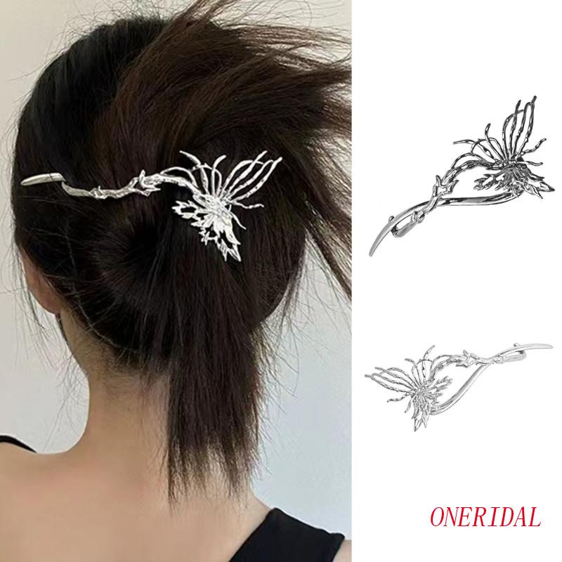 Kẹp Tóc Hình Bướm Màu Đen / Bạc Thời Trang Dành Cho Nữ