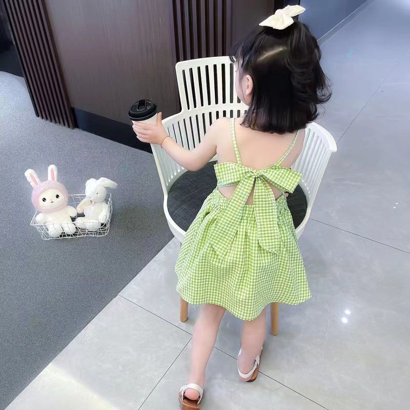 Đầm Công Chúa Hai Dây Bằng Cotton Trơn Họa Tiết Hoa Thời Trang Mùa Hè Hàn Quốc Dễ Phối Đồ Dành Cho Bé Gái