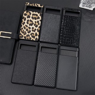 Ốp điện thoại da litchi sang trọng cho Google Pixel 8 / 8 Pro / 7 / 7 Pro Slim Leopard Chống sốc Matte Businessiness Cover