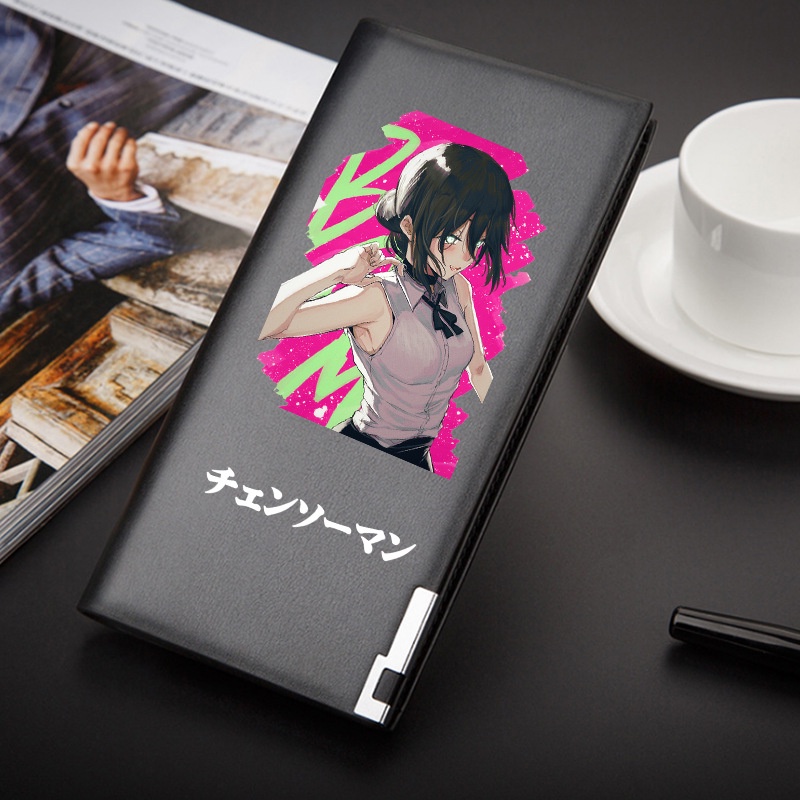 Sbh Ví Da pu Dáng Dài Sức Chứa Lớn Có Nhiều Ngăn Đựng Thẻ In Hình anime chainsaw man Thời Trang Cho Học Sinh shb