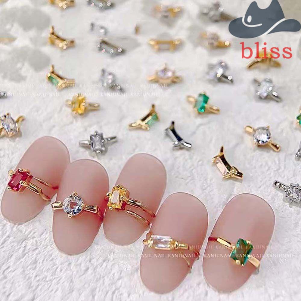 Miếng Dán Trang Trí Móng Tay 3D Lấp Lánh DIY|Nhẫn Trang Sức Đính Móng Tay Xinh Xắn Charms