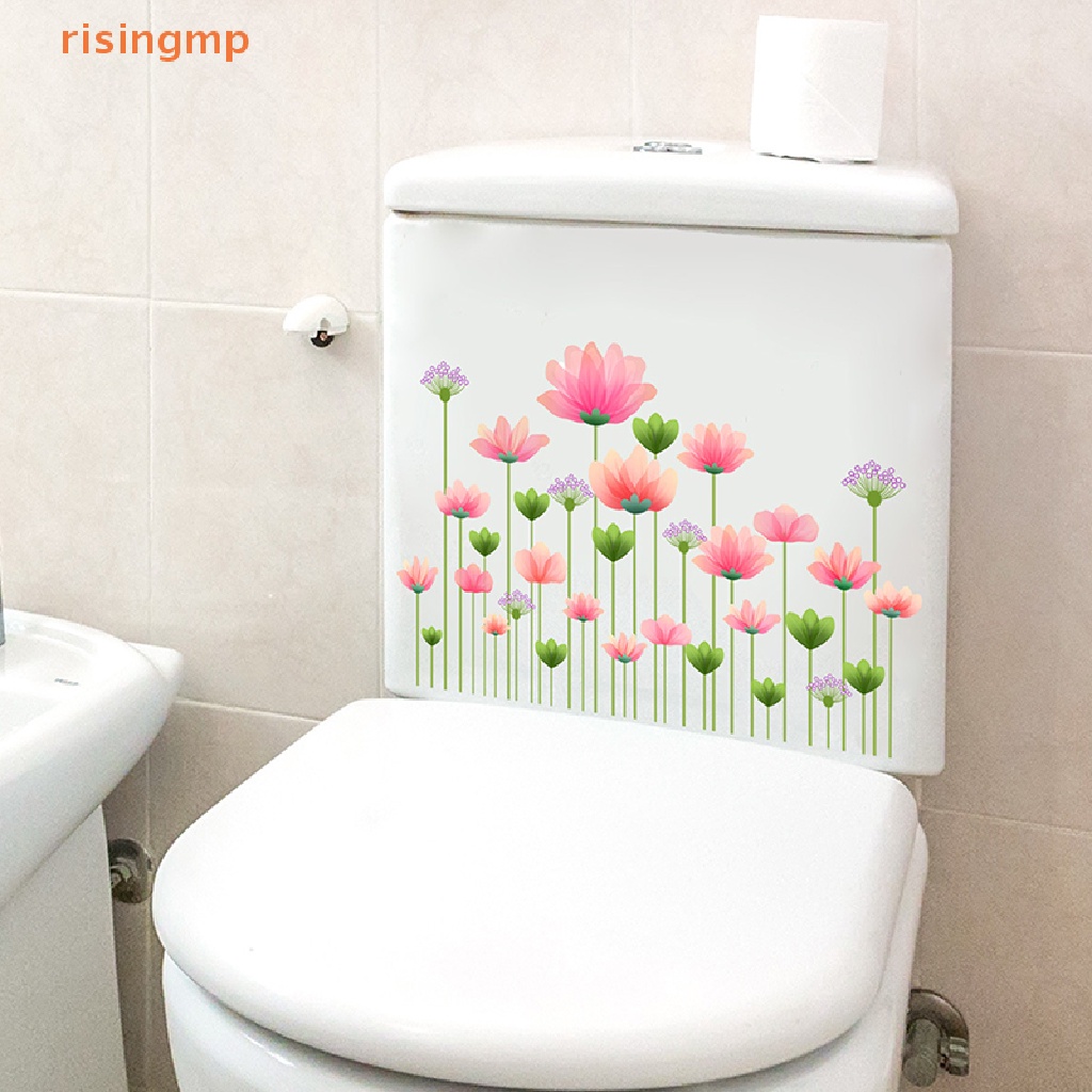 1 Nhãn Dán Toilet Tự Dính Họa Tiết Hoa Và Chim Trang Trí Phòng Tắm