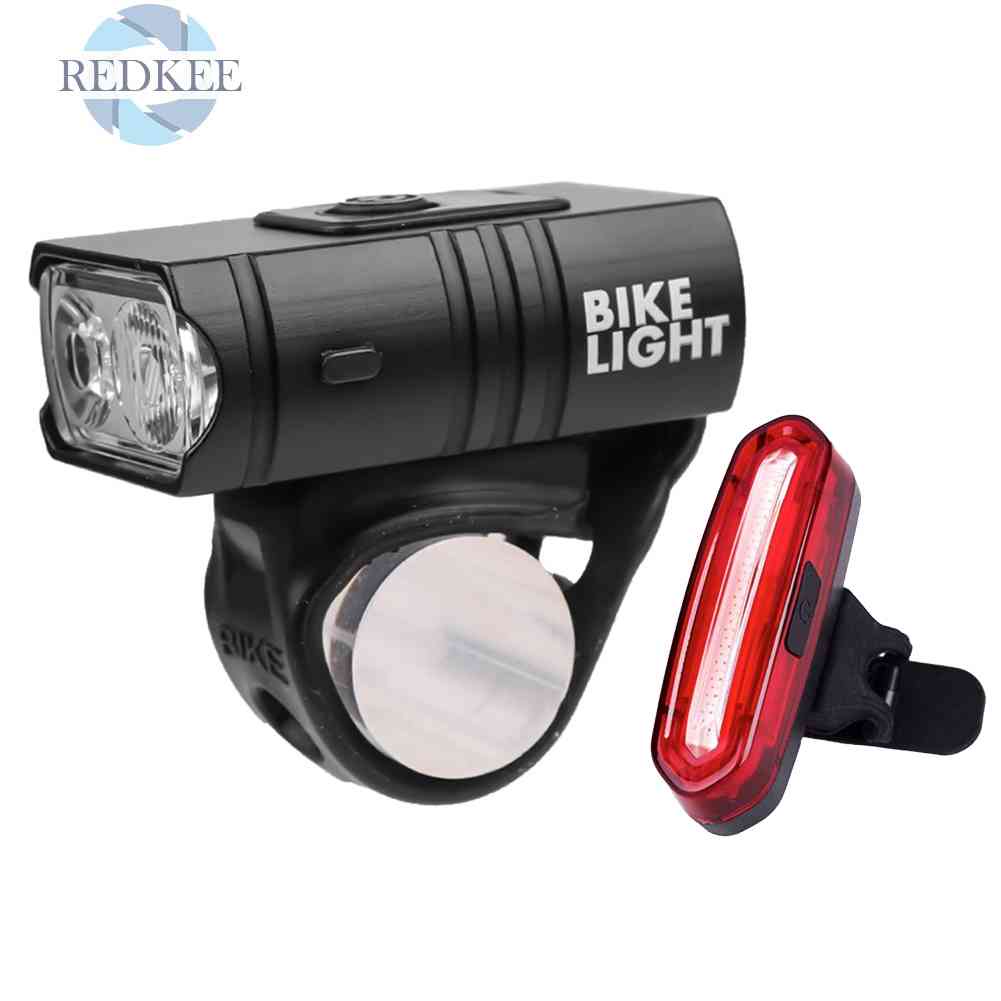 Bộ 2 Đèn Pha LED 6 Bóng Chống Thấm Nước Kèm Sạc USB Chuyên Dụng Cho Xe Đạp Địa Hình MTB
