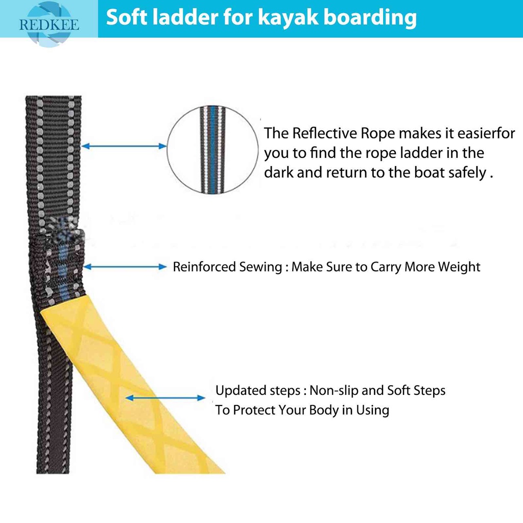 Thang Dây Thừng 3 Bậc Gấp Gọn Cho Thuyền Kayak