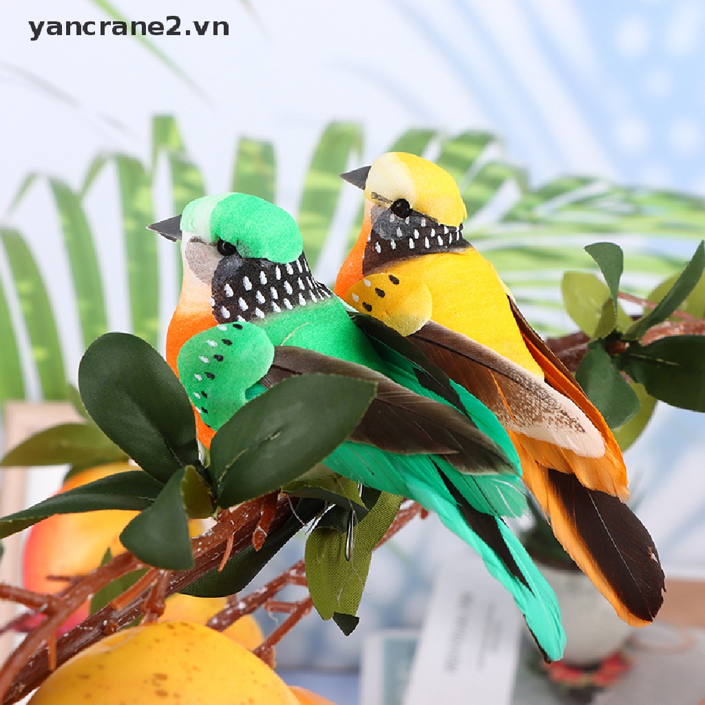 1 Chú Chim Nhân Tạo Gắn Lông Vũ Trang Trí Sân Vườn yancrane2.vn