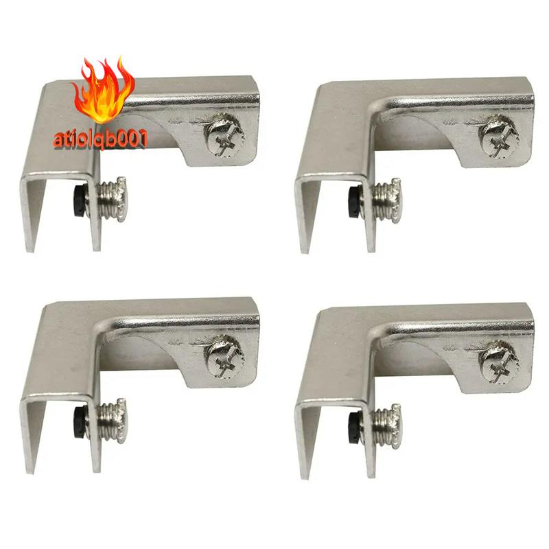 Set 4 Kẹp Kính Hình Chữ L 2 Chiều Cho Đồ Nội Thất 6-10Mm