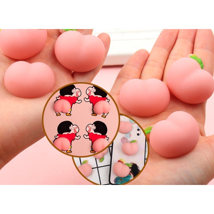 Đồ Chơi Nắn Bóp Đàn Hồi Giảm Stress Hình Mông Quả Đào 3D N3V8