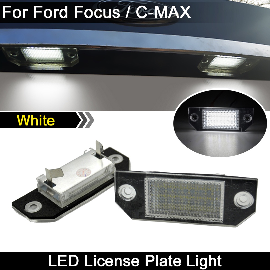 Set 2 Đèn LED Ánh Sáng Trắng Gắn Biển Số Xe Ô Tô Ford Focus C-MAX 2003-2007 For Focus MK2 2003-2008