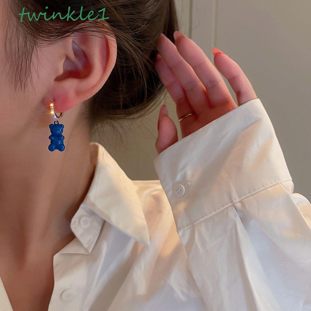 Bông Tai Hợp Kim Dáng Dài Họa Tiết Hoạt Hình Lấp Lánh Thời Trang Dự Tiệc Cho Nữ