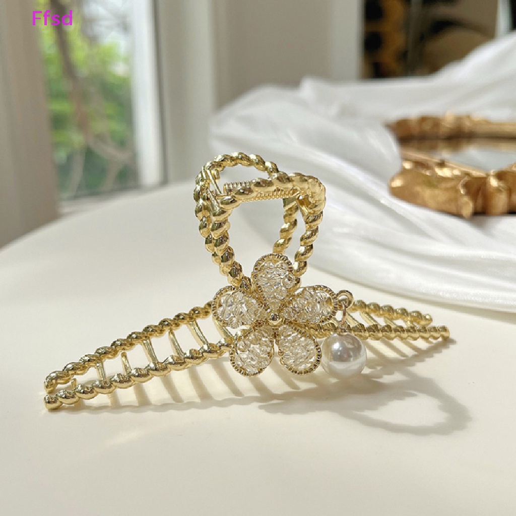 Kẹp Tóc Kim Loại Hình Cá Mập Đính Đá / Hoa Xinh Xắn Cho Nữ