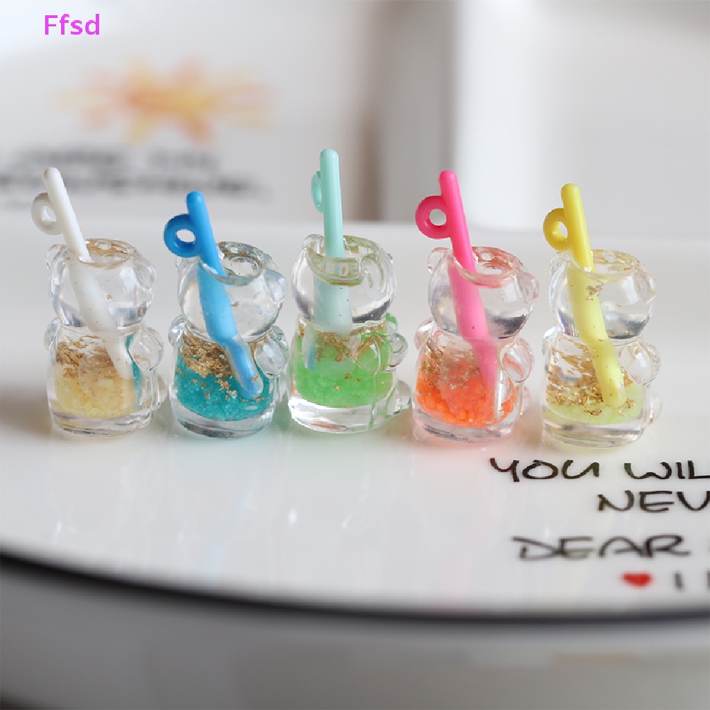 {Ffsd} Bộ 2 Ống Hút Bằng Nhựa Resin Hình Gấu Nhỏ Màu Dạ Quang Cho Trang Sức Nghệ Thuật Crafg