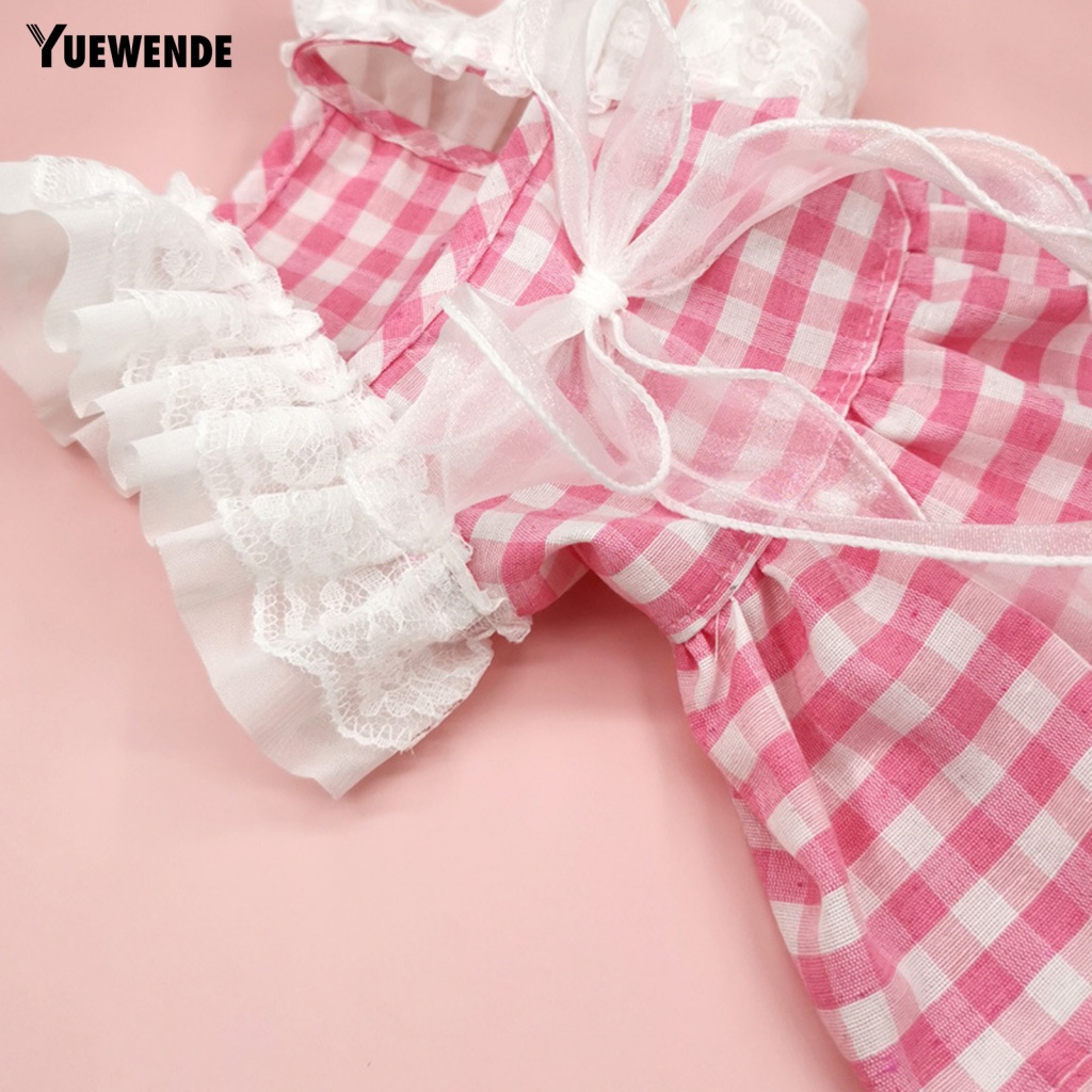 Đầm Họa Tiết Caro Đính Nơ Phối Bèo Thời Trang Mùa Hè Xinh Xắn Cho Thú Cưng