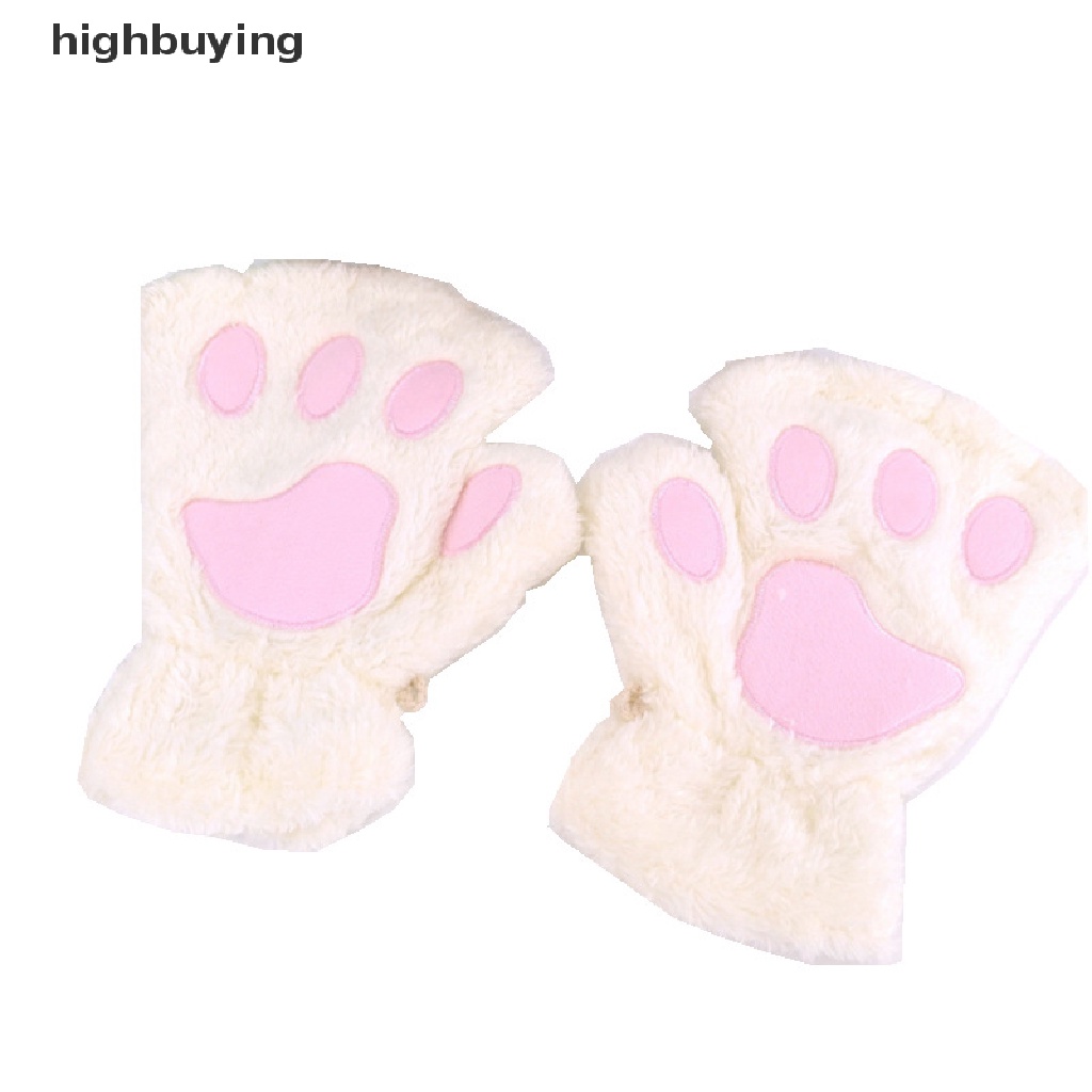 1 Đôi Găng Tay Hở Ngón Tạo Hình Móng Vuốt Mèo Hoạt Hình Đáng Yêu Cho Nữ