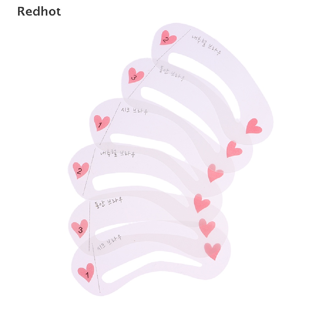 &lt; Redhot &gt; Set 10 Túi Thẻ Khuôn Vẽ Lông Mày 3 Kiểu Có Thể Tái Sử Dụng