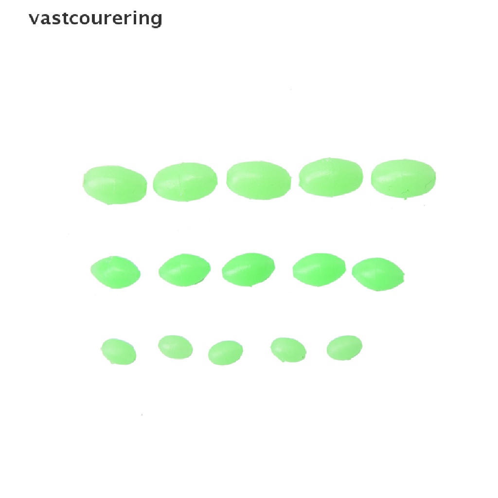 Set 100 Hạt Phát Quang Hình Oval Mềm Mại Kích Thước 5mm / 8mm / 10mm Dùng Trong Câu Cá