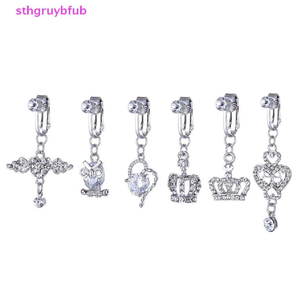 Khuyên Rốn Dạng Kẹp Đính Đá Giả Kim Cương