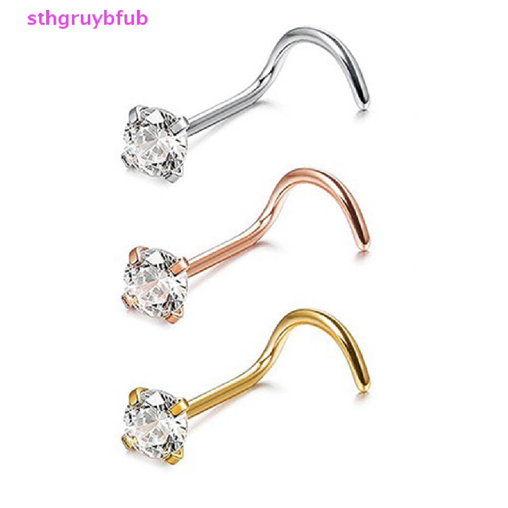 1 Khuyên Mũi Bằng Thép Không Gỉ Đính Pha Lê Thời Trang