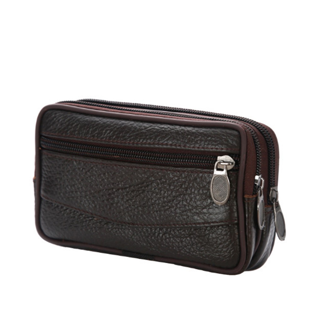 Túi Da PU Đeo Hông Đựng Điện Thoại / Thẻ Có Khóa Kéo Phong Cách Retro Cho Nam Giá Đỡ