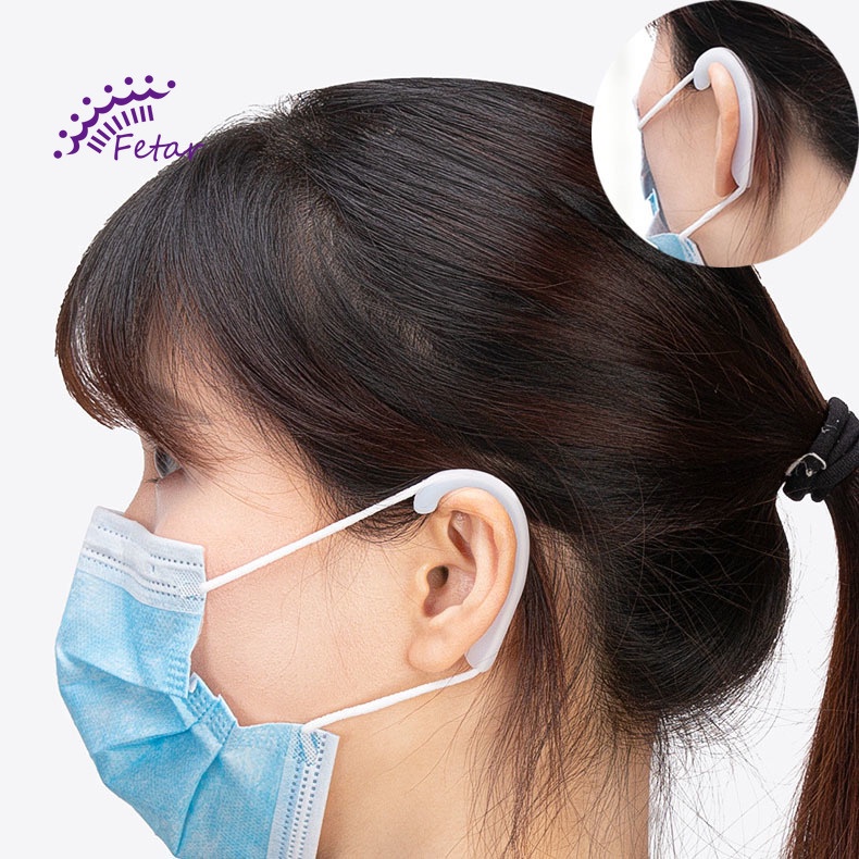 1 Cặp Móc Nối Dài Đeo Khẩu Trang Bằng Silicon Mềm Chống Trượt Có Thể Tái Sử Dụng