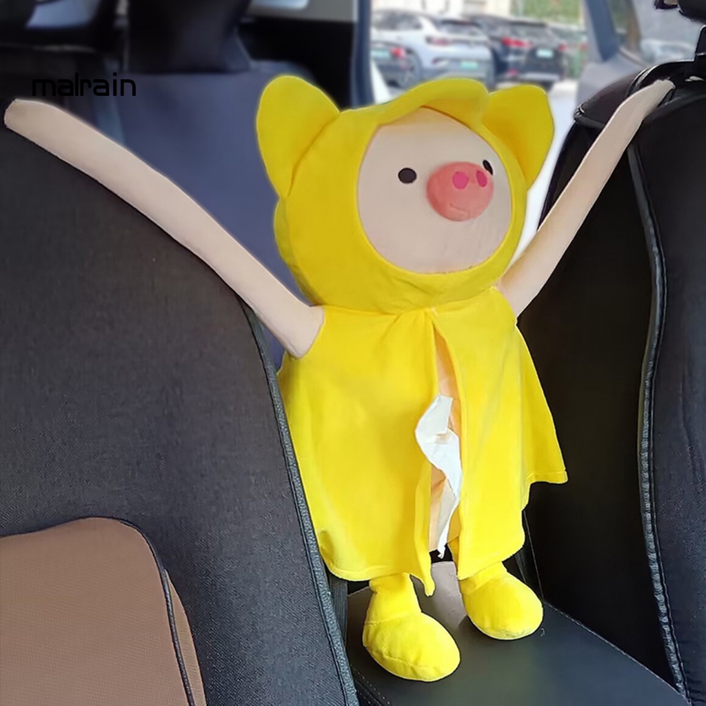 Túi Đựng Khăn Giấy Dạng Treo Hình Chú Heo Bông Siêu Mềm Cho Văn Phòng / Xe Hơi