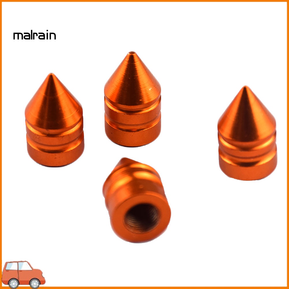Bộ 4 Nắp Van Bánh Xe Hơi Hình Tháp Bằng Kim Loại Chống Bụi