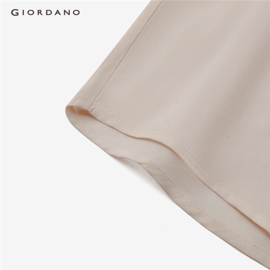 GIORDANO WOMEN Single pocket short sleeve tencel shirt 05343471