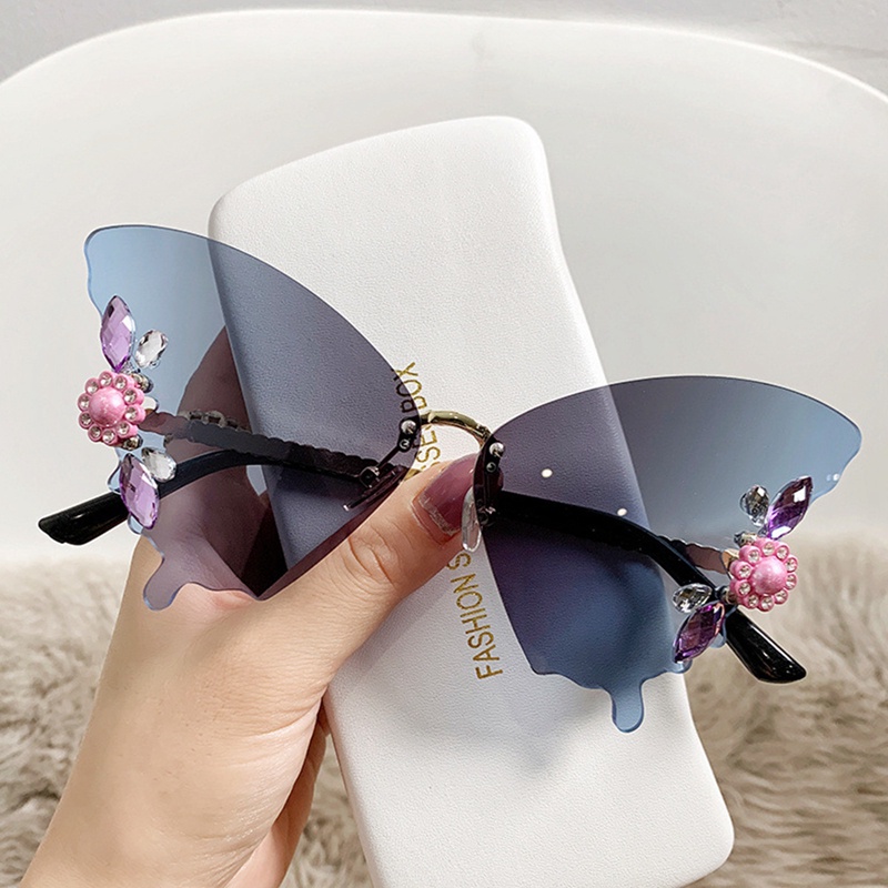 Ygt Kính Mát Gọng Kim Loại Hình Bướm Phong Cách Vintage Oversized Cho Nữ