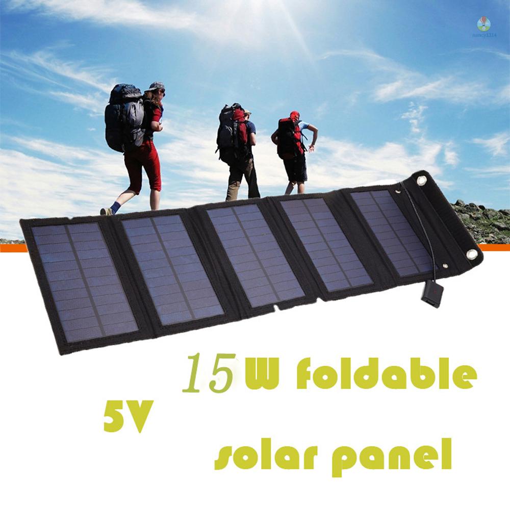 Tấm Sạc Năng Lượng Mặt Trời Monocrystalline Silicon 15W Cổng USB Có Thể Tháo Rời Cho Điện Thoại Di Động