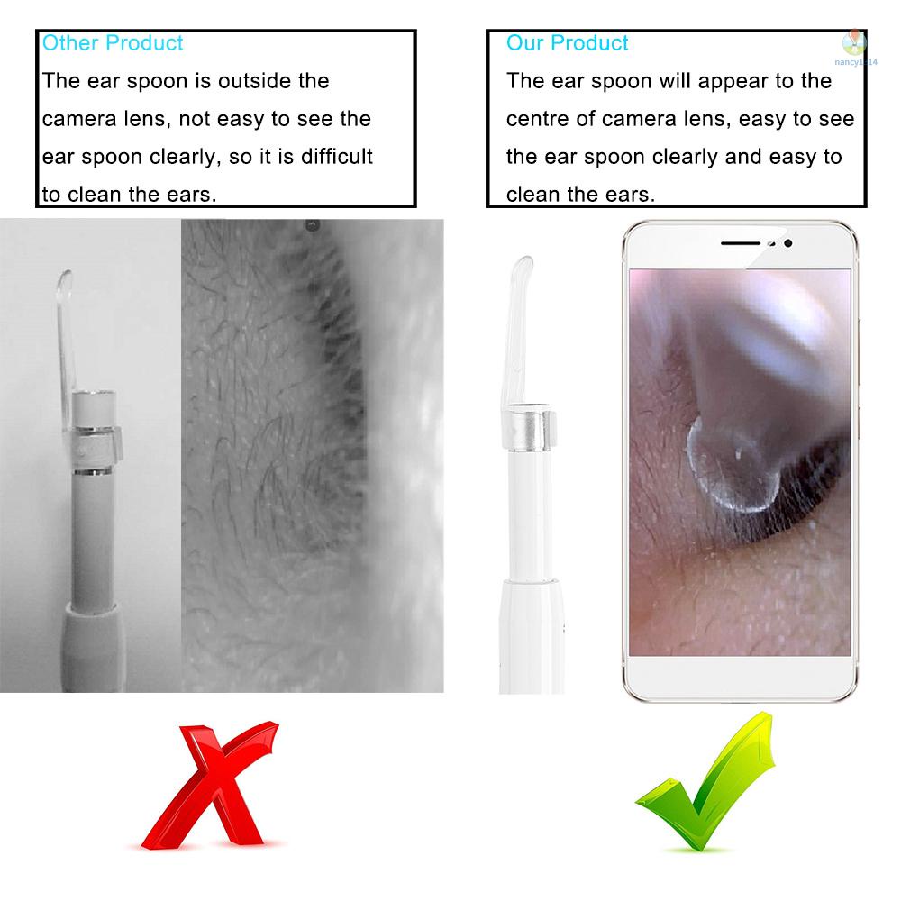 Camera Nội Soi Tai Không Dây Độ Nét Cao 5.5mm 720P Với 6 Đèn Led Có Thể Điều Chỉnh Cho IOS Android MAC.Window-s PC