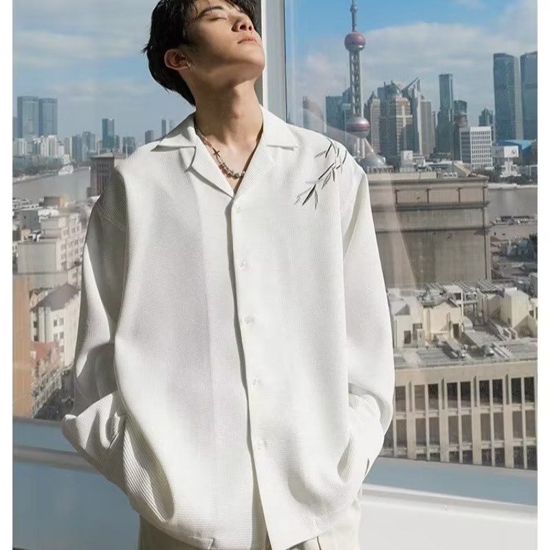 Fashion trắng áo sơ mi nam dài tay bigsize sơ mi nam hàn quốc đẹp simple áo nam form rộng retro áo sơ mi nam ngắn tay Trắng đẹp