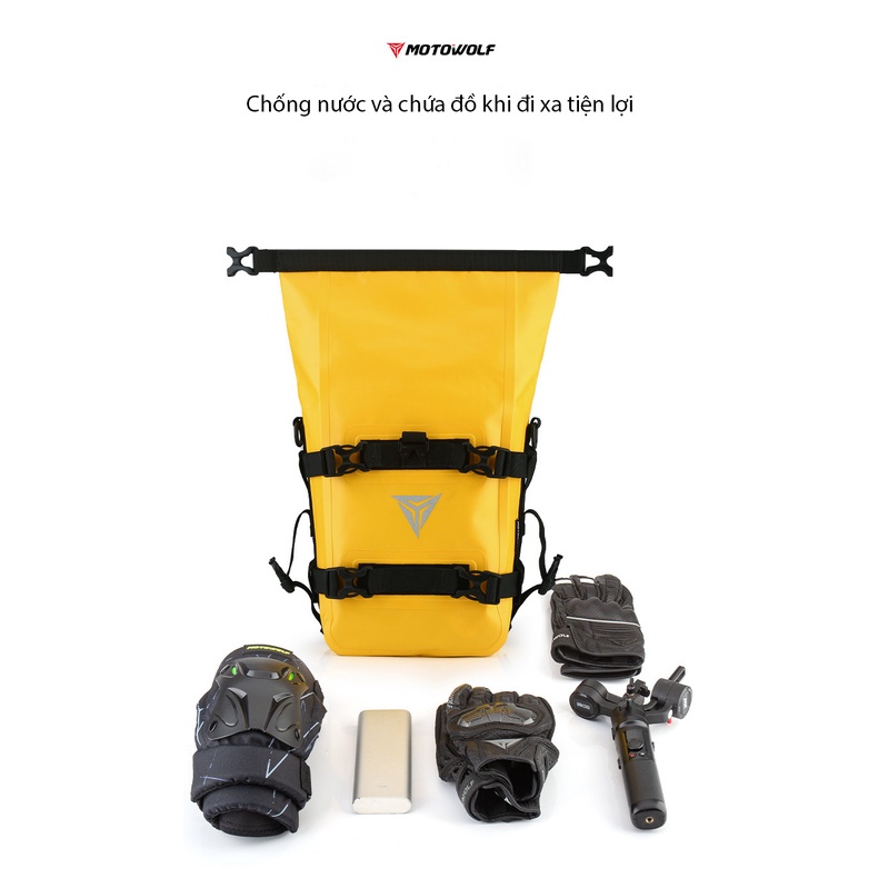 Túi chống nước MOTOWOLF phản quang chính hãng - Túi du lịch đeo hông xe máy chống nước cao cấp - Mã MDL0715