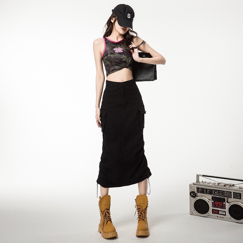 Chân Váy Lưng Cao Thời Trang RENJIANVSHENG Hàn Quốc Dành Cho Nữ