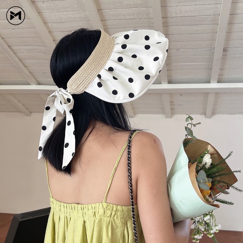 Nón Cối Che Nắng Hở Chóp Thắt Nơ Thời Trang Hàn Quốc Hàng Mới 2023