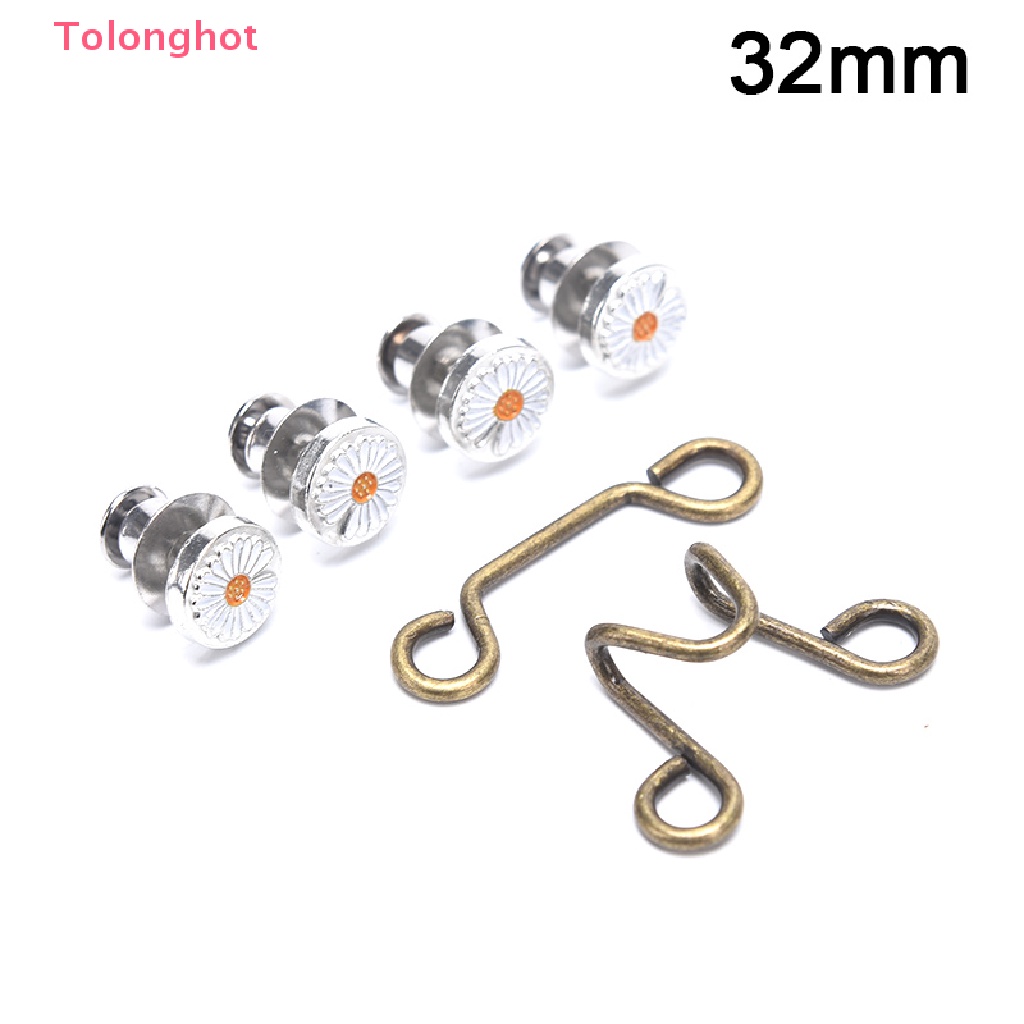 1 Bộ Nút Kim Loại Vô Hình Có Thể Tháo Rời Trang Trí Thắt Lưng Quần Jean DIY