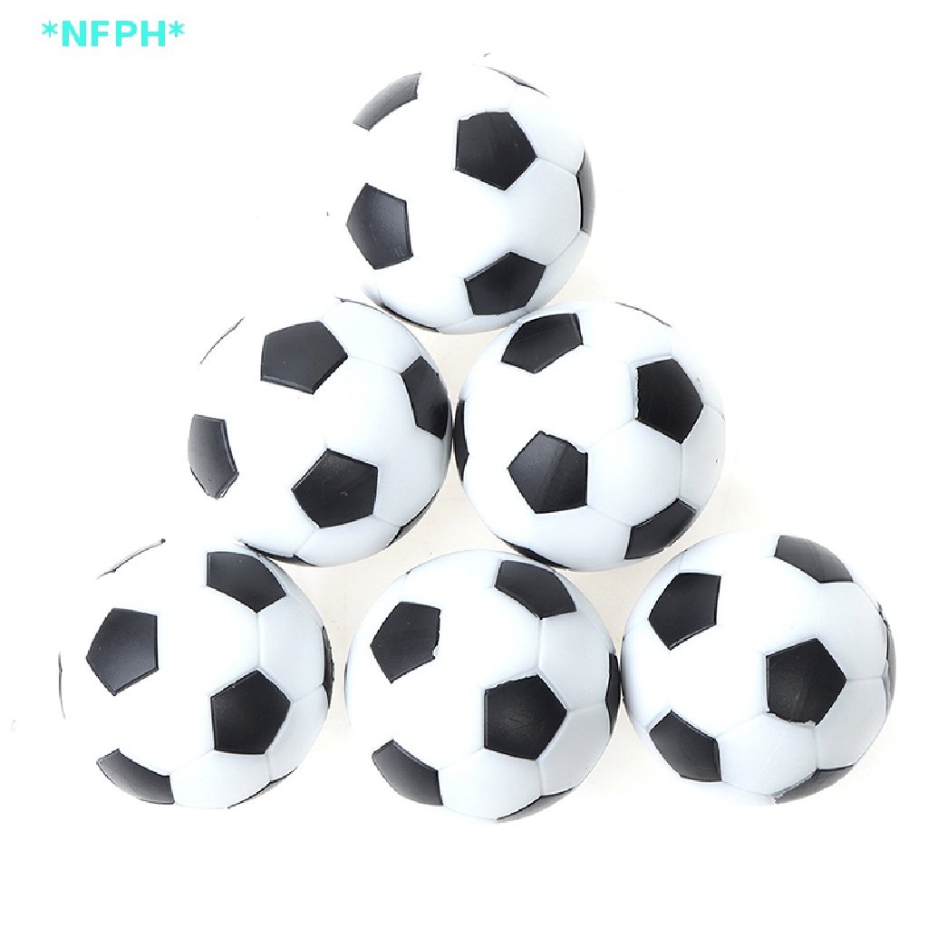 Set 6 Quả Bóng Đá Mini Bằng Nhựa Màu Trắng Đen 32mm Mới