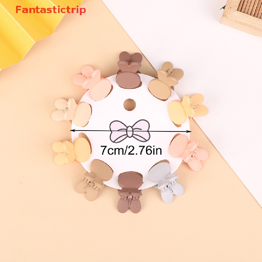 Set 10 Kẹp Tóc Càng Cua Nhỏ Hình Ngôi Sao / Bướm Màu Kẹo Ngọt Cho Bé Gái