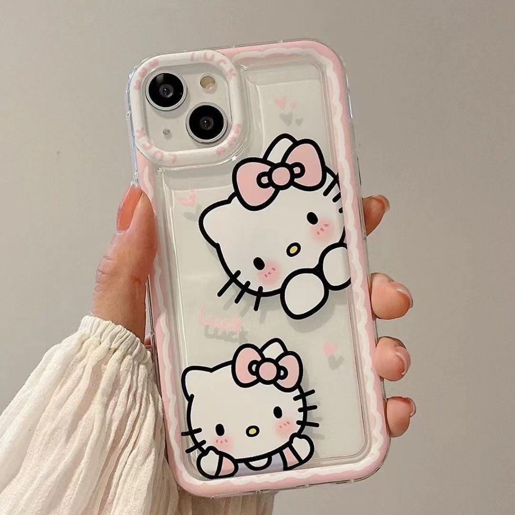 ✅Ốp Điện Thoại Trong Suốt Chống Sốc In Hình Hello kitty Màu Hồng Cho Iphone Xr 12Promax Xs 11148p 7 13 3BVE