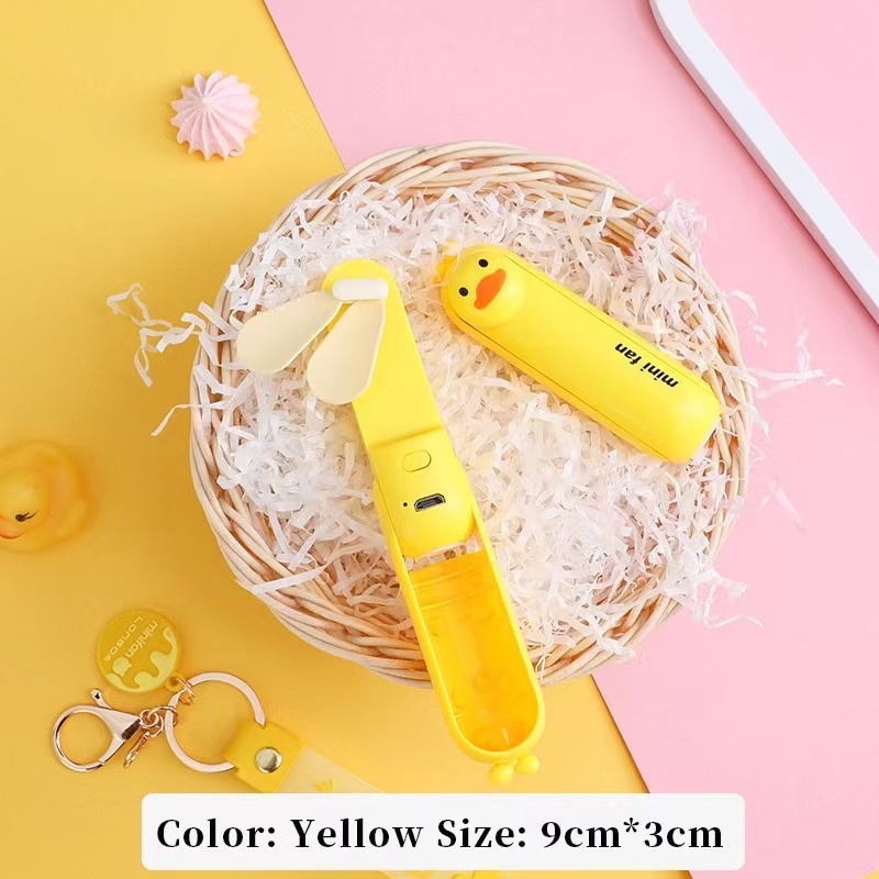Quạt Mini Quạt Cầm Tay Quạt Sạc Usb Yên Tĩnh Có Thể Gập Lại Với Chức Năng Sạc Dự Phòng Và Đèn Pin Hình Gấu Dễ Thương