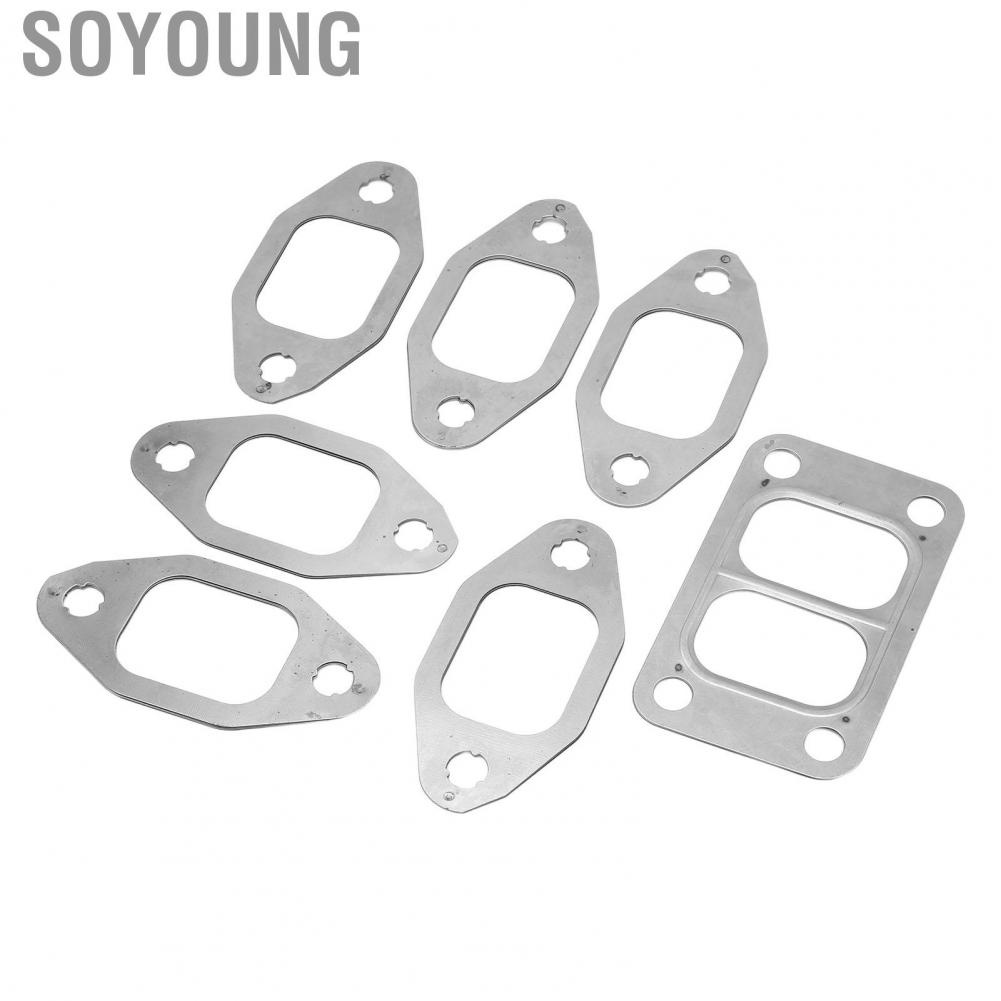 Soyoung Exhaust Manifold Tube Gasket  Set Strong Sealing Thermal Conduction Metal Alloy for Car