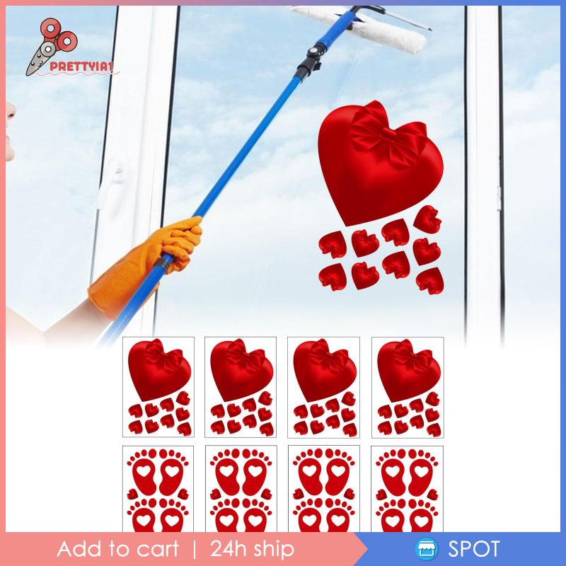 [Prettyia1] Set 8 Sticker Dán Cửa Sổ Ngày Valentine 'S Day Có Thể Tháo Gỡ Trang Trí