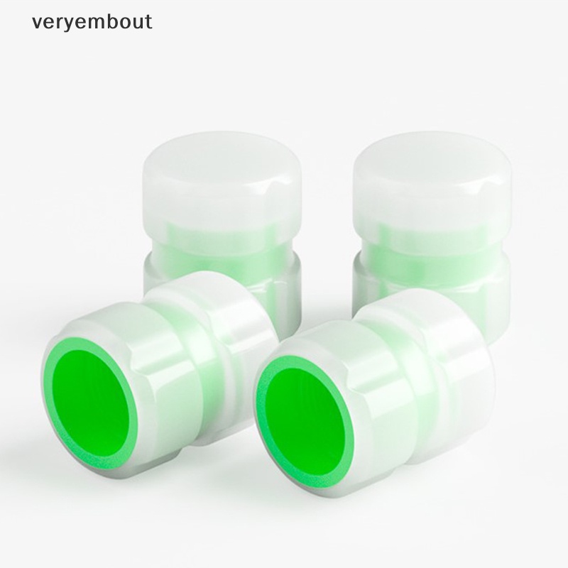 Bộ 4 Nắp Van Dạ Quang Trang Trí Bánh Xe Hơi / Xe Máy Độc Đáo