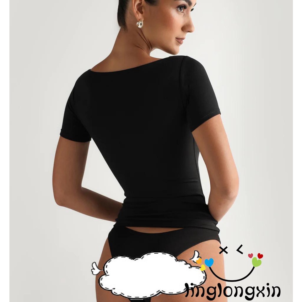 Áo Thun Cổ Vuông Màu Sắc Đơn Giản Dành Cho Nữ ZXY68