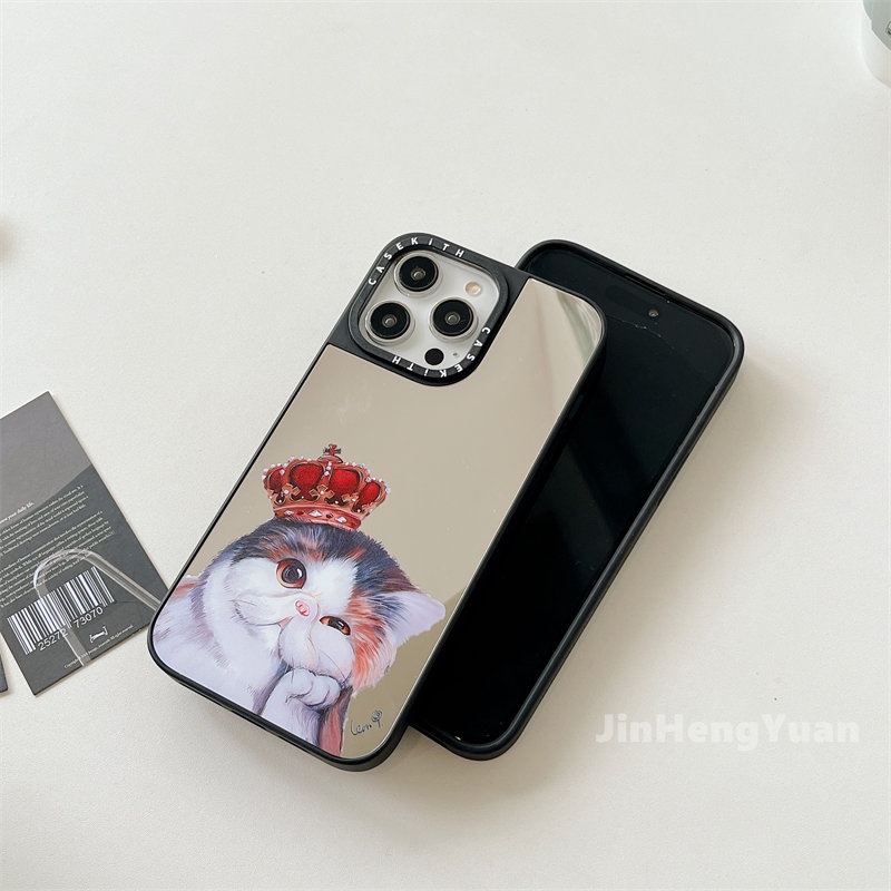 Ốp Điện Thoại Mặt Gương In Chữ Và Hình Mèo Cho IPhone 14 13 12 Pro Max 11 14Plus