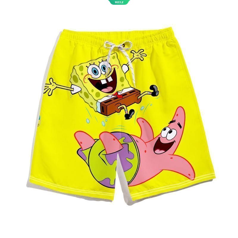 Quần Short Đi Biển In Hình SpongeBob 2023 Vui Nhộn Thời Trang Mùa Hè Cho Cặp Đôi