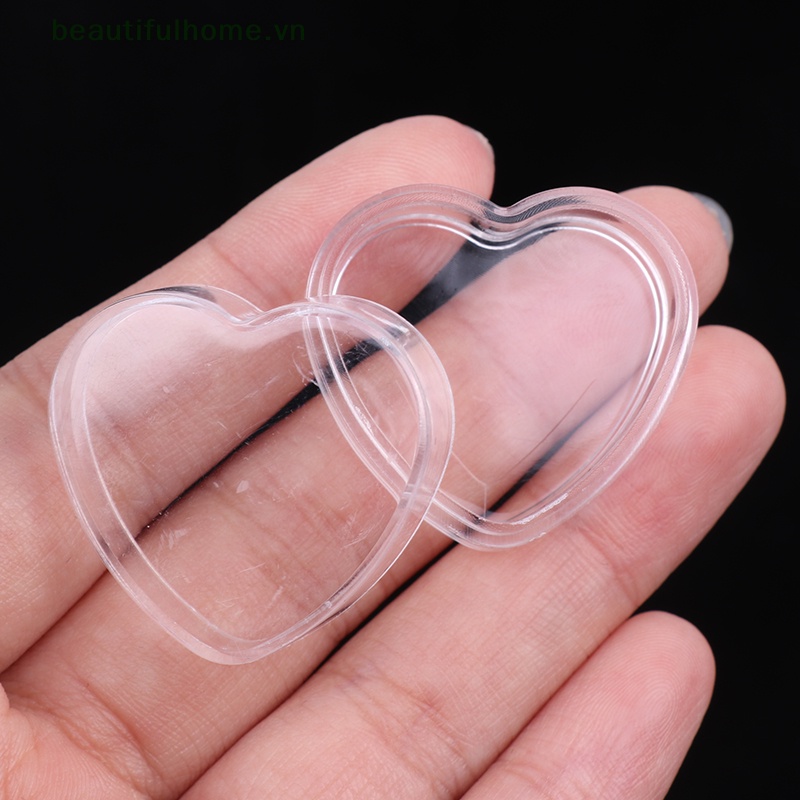 Set 10 Hũ Nhựa Rỗng Trong Suốt Đựng Kem Mini Hình Trái Tim