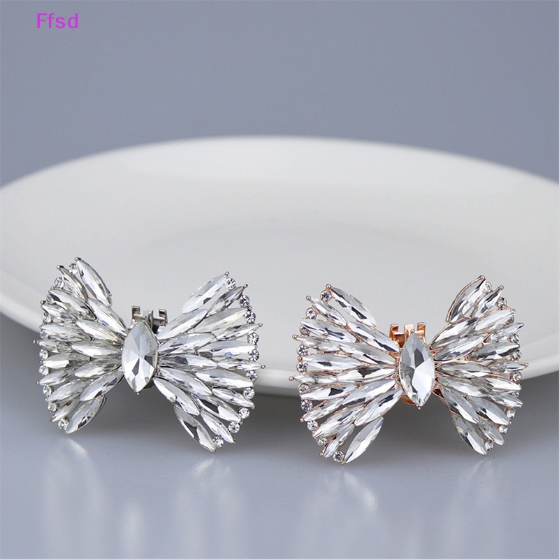 {Ffsd} Phụ Kiện Kẹp Giày Đính Đá Sáng Bóng Hình Nơ Dành Cho Nữ * Giảm Giá Hot