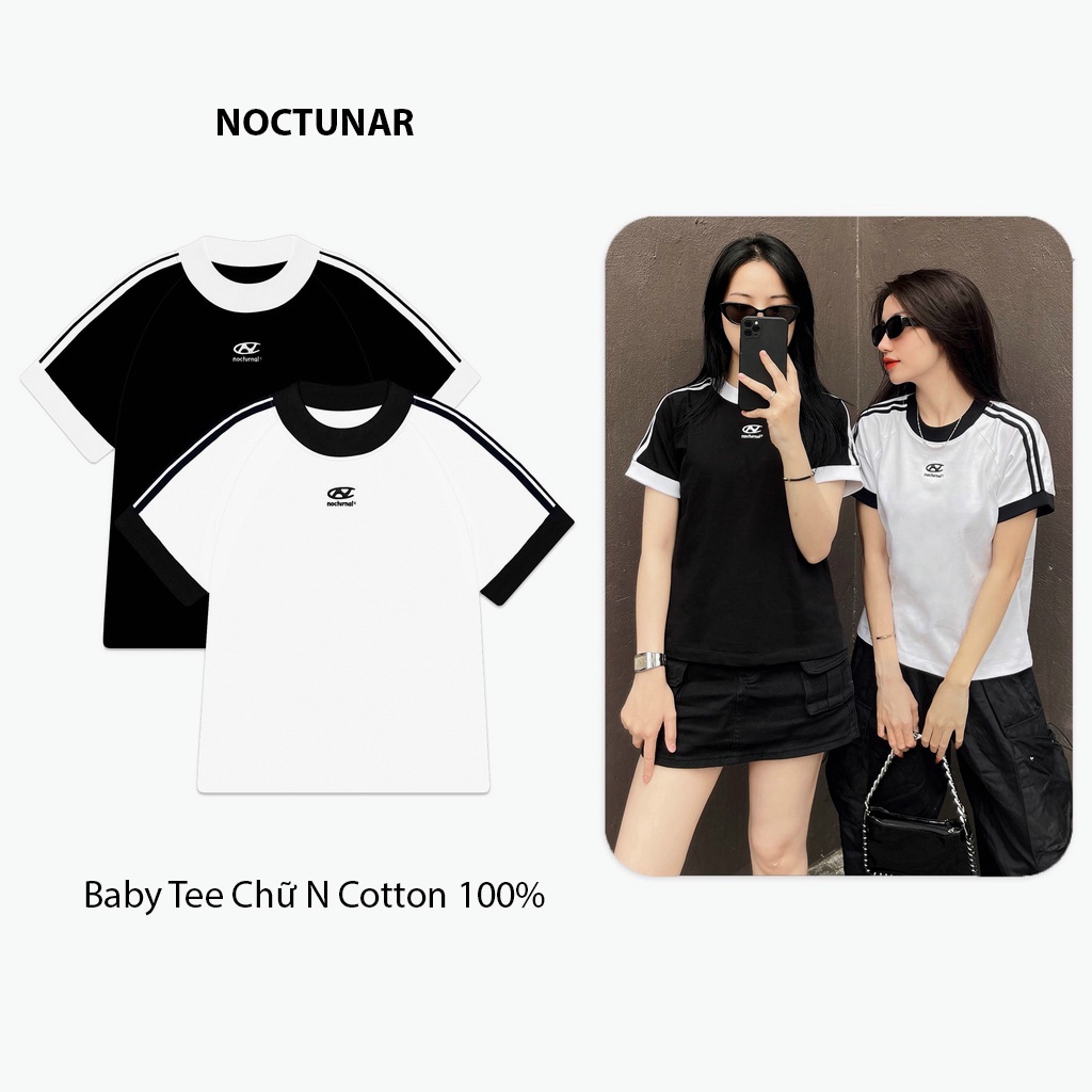 Áo Baby Tee Noctunal Thêu Chữ N, Áo thun BabyTee Nocturnal Cotton 100% Nam Nữ Unisex Local Brand.STUDIO | BigBuy360 - bigbuy360.vn