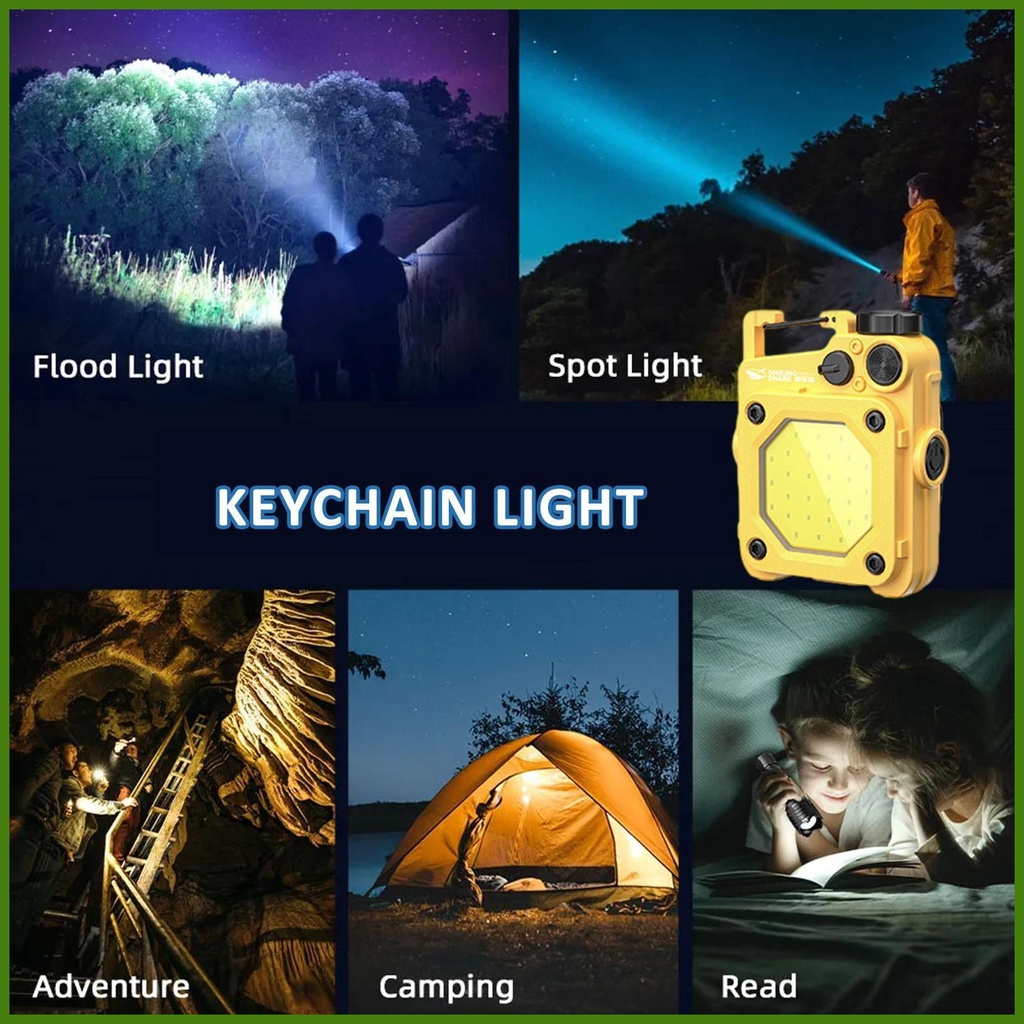 Móc Khóa Đèn Pin Cobs 800lm Mini Bỏ Túi Tiện Dụng