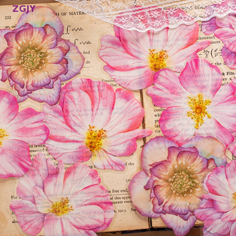 1 Bộ Nhãn Dán Hình Hoa Lá Vintage Cho Trang Trí Sổ Tay DIY Mới