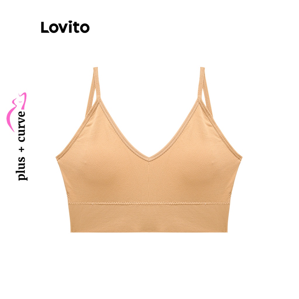 Áo ngực thể thao Lovito dây mảnh màu trơn thường ngày tôn dáng size lớn cho nữ LPS09080 (Mơ/Nâu/Trắng/Xanh lam/Đen)